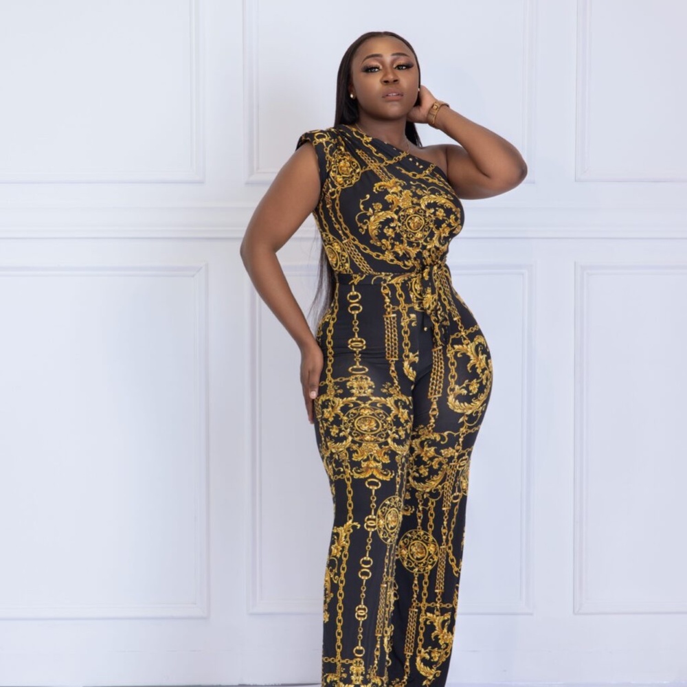 Bella Chain Link One Shoulder Jumpsuit